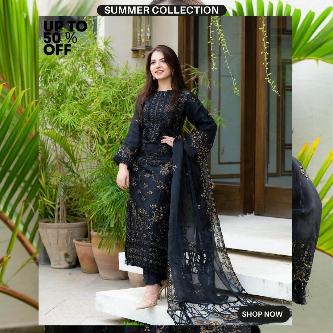 Nisa lawn 3pc unstitched heavy embroidered suit